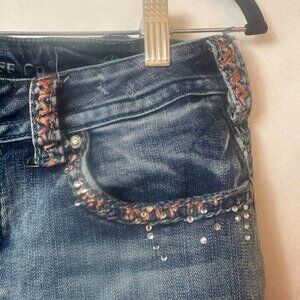 Cowgirl Tuff jeans sz 29 x  30‎ Beach Blink boot cut mid rise Embroidery